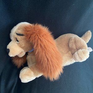 Walt Disney Co. Lady & the Tramp plush name tag collar‎ stuffed girl tan dog 18"